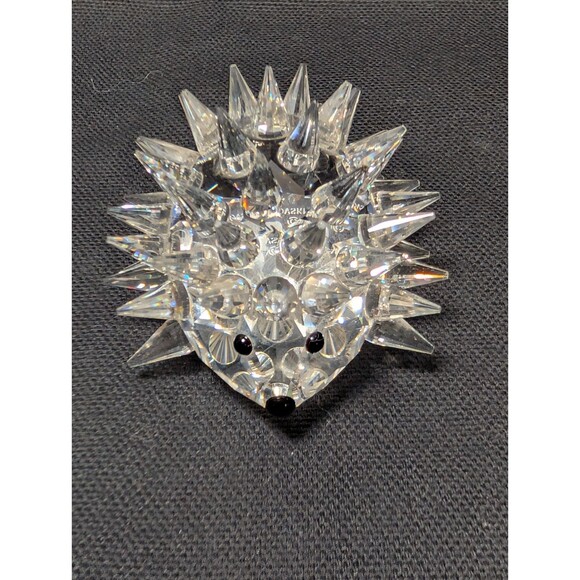 Swarovski Other - Swarovski Crystal Hedgehog Figurine Spiky Clear w Black Eyes w Box Austria